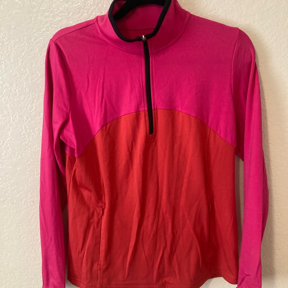 Talbots Vibrant Pink Half-Zip Pullover